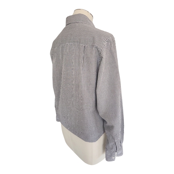 VTG Yves St. Claire Black White Checkered Button-Up Shirt Women’s 10P Mod Style - Picture 4 of 10